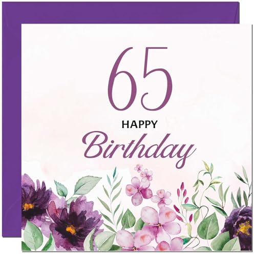 Birthday Card for Men women - Purple Floral
