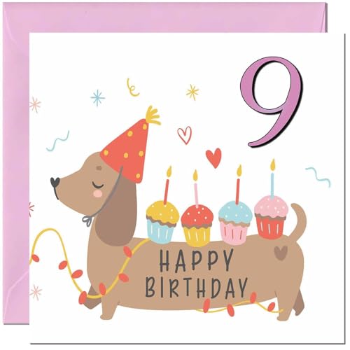 Birthday Card for Kids - Cute Sausage Dog Dachshund