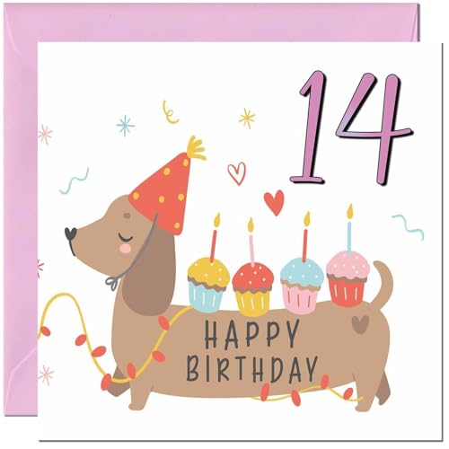 Birthday Card for Kids - Cute Sausage Dog Dachshund