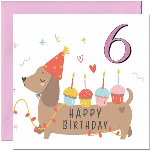 Birthday Card for Kids - Cute Sausage Dog Dachshund