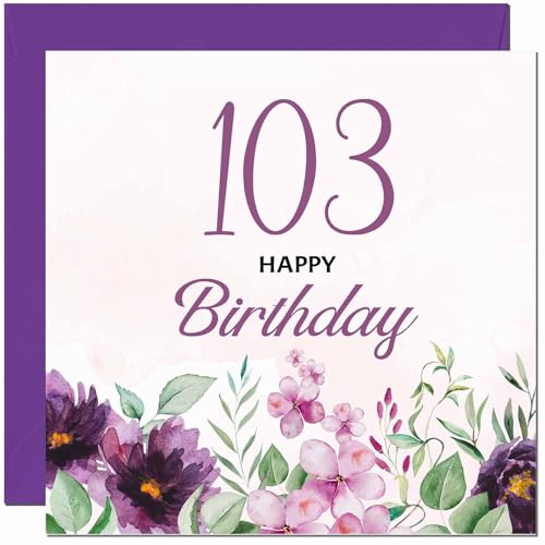 Birthday Card for Men women - Purple Floral