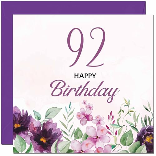 Birthday Card for Men women - Purple Floral
