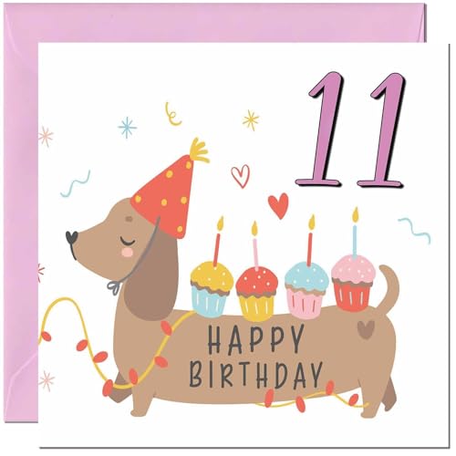 Birthday Card for Kids - Cute Sausage Dog Dachshund