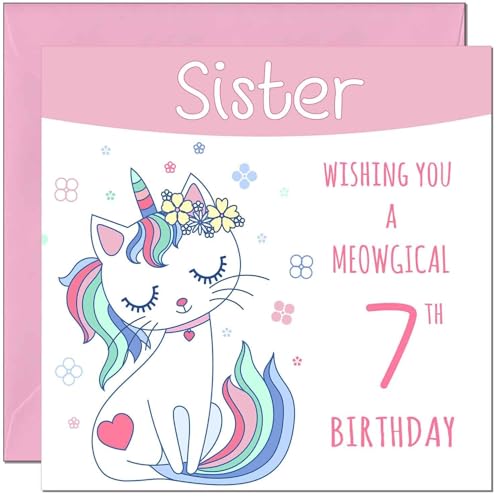 Sister Birthday Card - Meowgical Funny Cat
