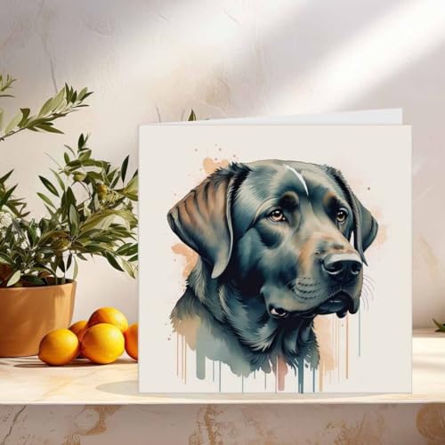 Black Labrador Dog Greeting Card 145 x 145mm Labrador Birthday Card