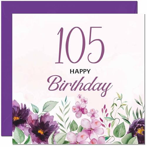 Birthday Card for Men women - Purple Floral