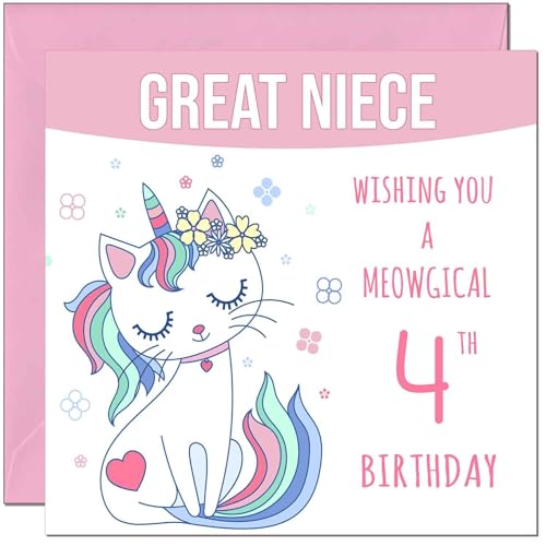Great Niece Birthday Card - Meowgical Funny Cat