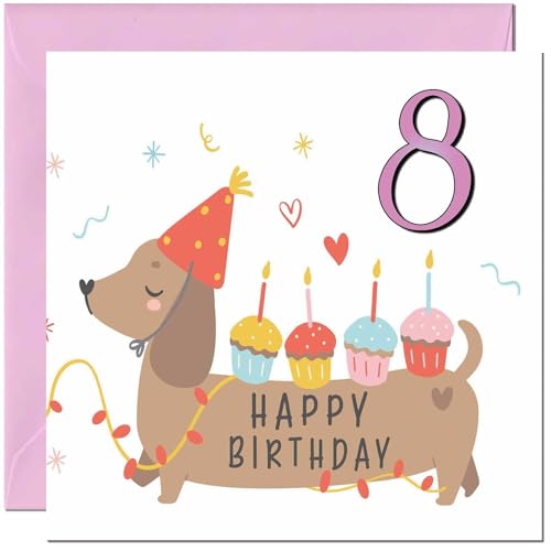 Birthday Card for Kids - Cute Sausage Dog Dachshund