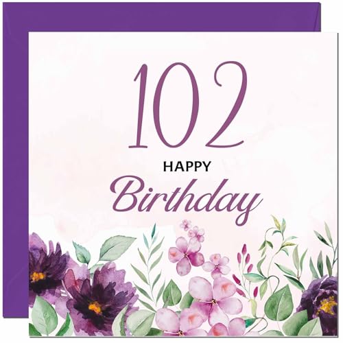 Birthday Card for Men women - Purple Floral