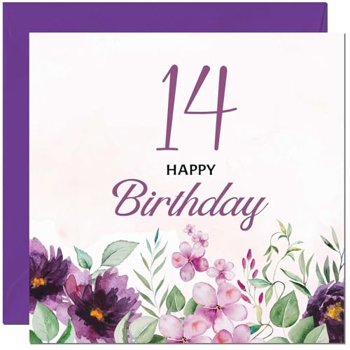 Birthday Card for Men women - Purple Floral