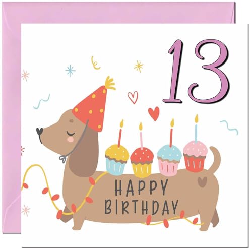 Birthday Card for Kids - Cute Sausage Dog Dachshund