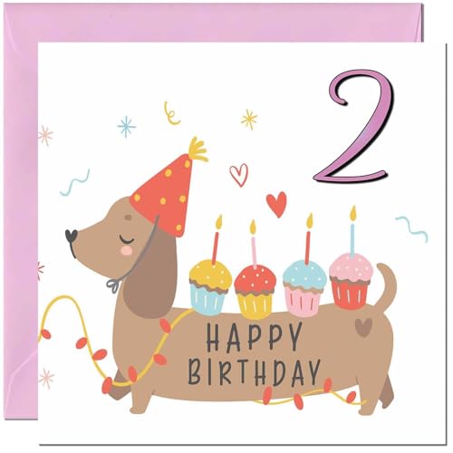 Birthday Card for Kids - Cute Sausage Dog Dachshund