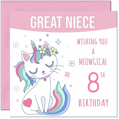 Great Niece Birthday Card - Meowgical Funny Cat