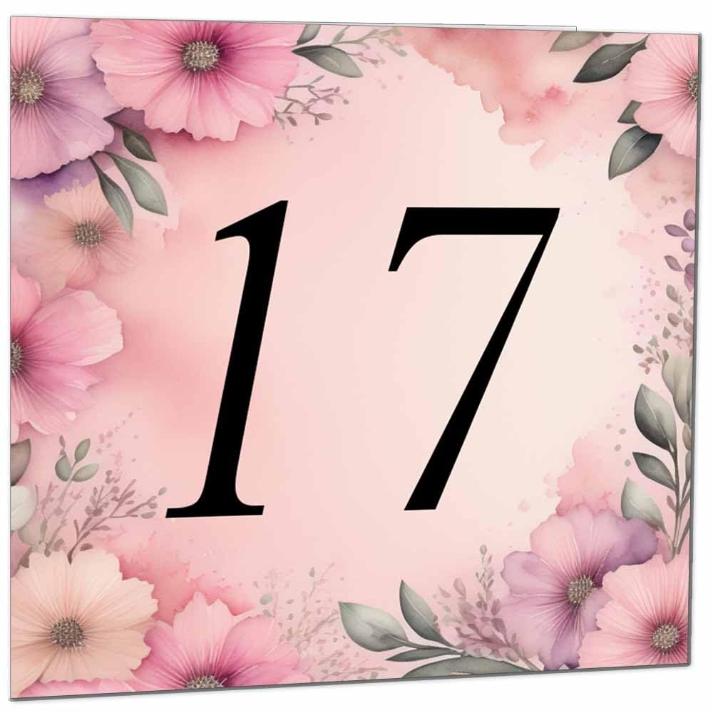 Birthday Card for Women Men - Pink Floral Birthday Cards for 39 year old woman thirty Nine, thirty ninth Ladies Mum Aunt Sister Niece Daughter