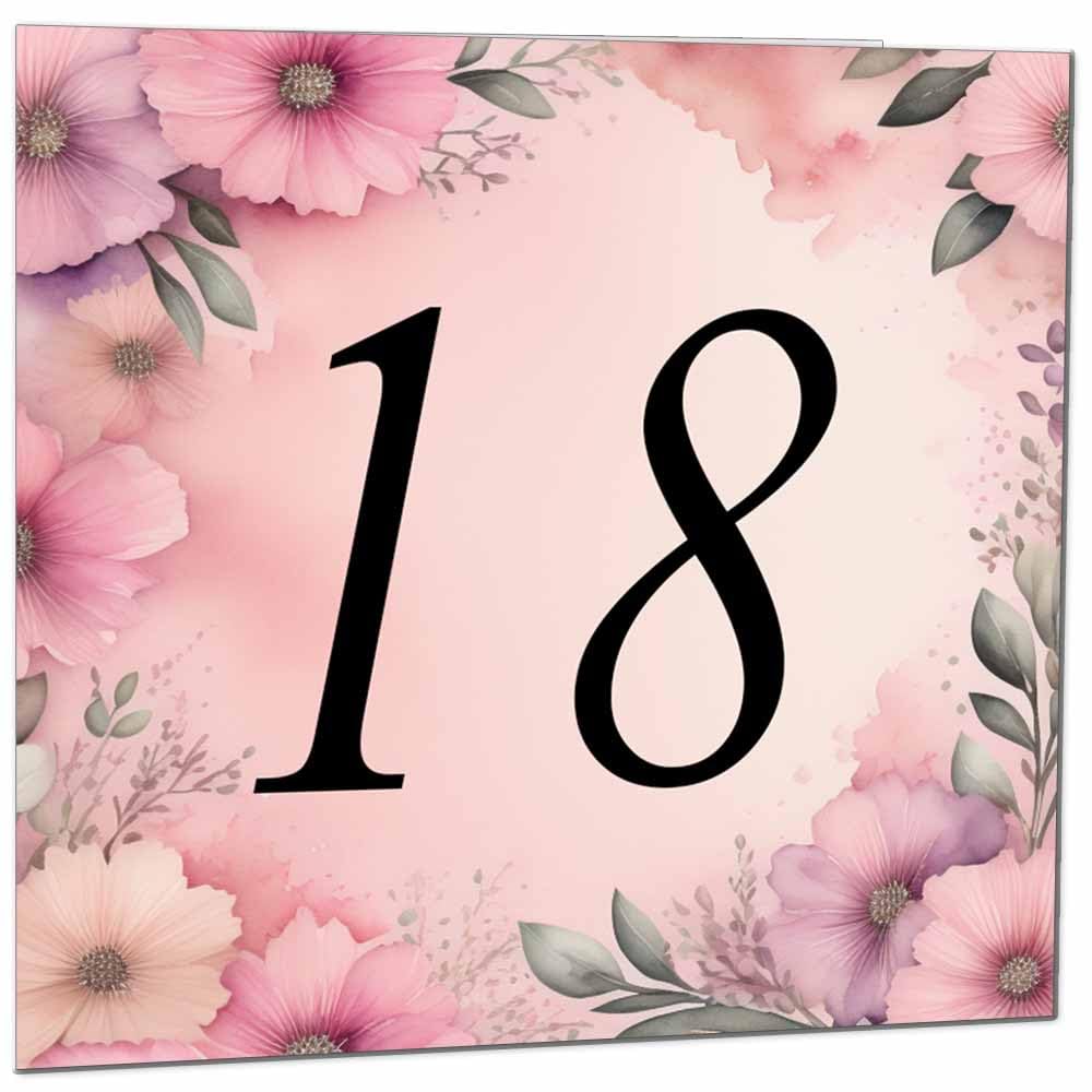 Birthday Card for Women Men - Pink Floral Birthday Cards for 39 year old woman thirty Nine, thirty ninth Ladies Mum Aunt Sister Niece Daughter