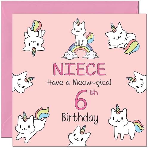 Niece Birthday Card - Funny Cat Cute Niece's
