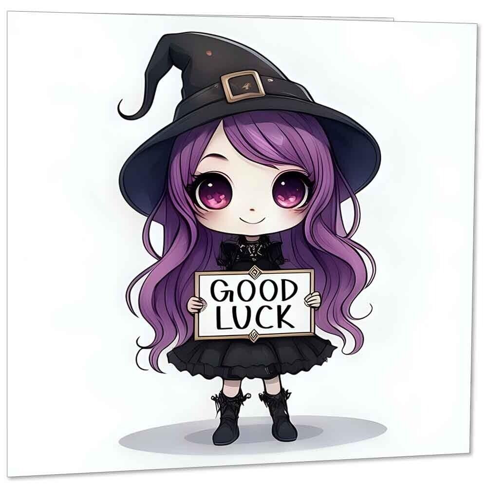 Cute Good Luck Card - Girls New Job Card, Anime Co worker leaving card 145x145mm