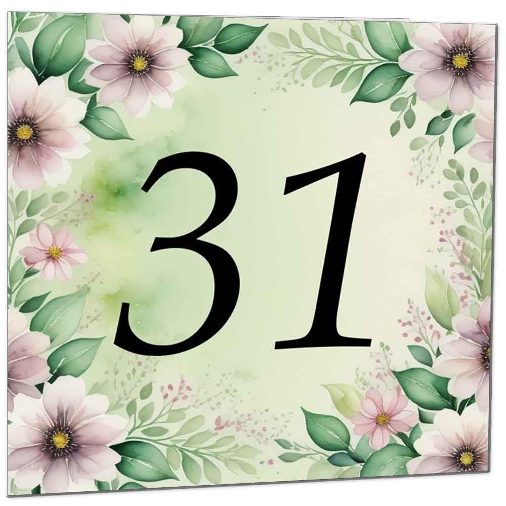 80th Birthday Card for Women Men - Green Floral Birthday Cards for 80 year old Lady Eighty Eightieth Ladies Grandma Nan Aunt Mum Sister Mom Friend