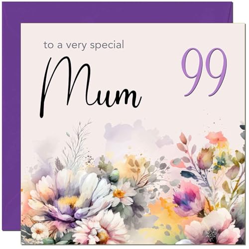 Mum Birthday Card - Purple Floral Mother Mom Mums