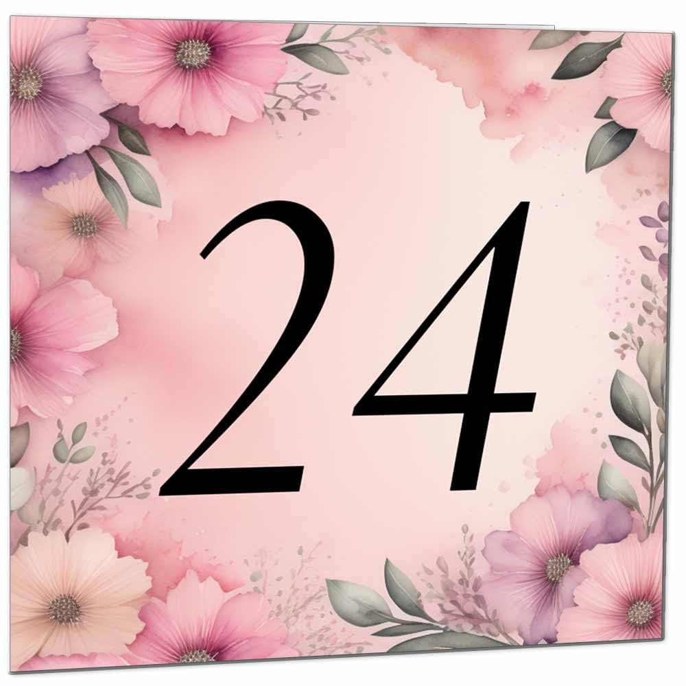 Birthday Card for Women Men - Pink Floral Birthday Cards for 39 year old woman thirty Nine, thirty ninth Ladies Mum Aunt Sister Niece Daughter