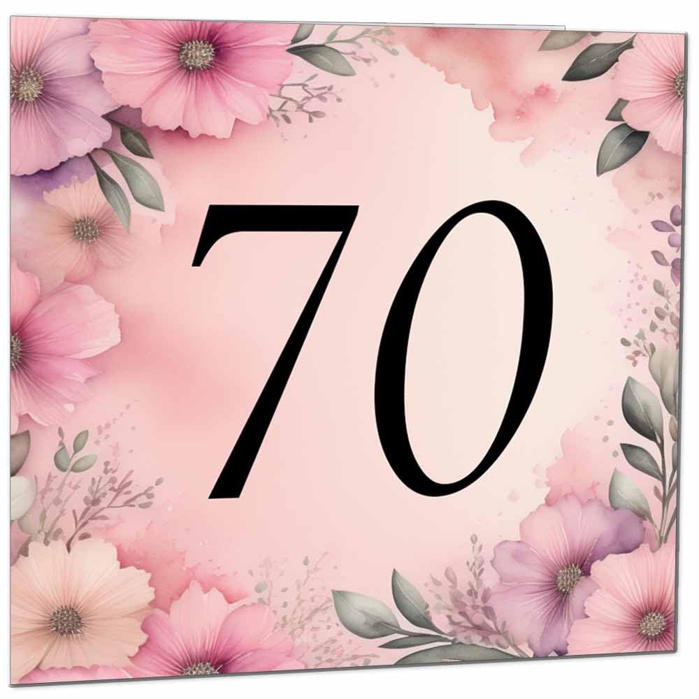 Birthday Card for Women Men - Pink Floral Birthday Cards for 39 year old woman thirty Nine, thirty ninth Ladies Mum Aunt Sister Niece Daughter