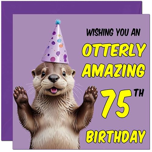 Otter Birthday Card - Otterly Amazing - Funny Otter Birthday Card