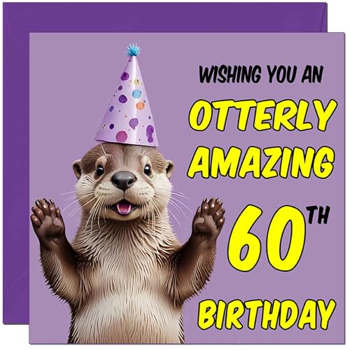 Otter Birthday Card - Otterly Amazing - Funny Otter Birthday Card