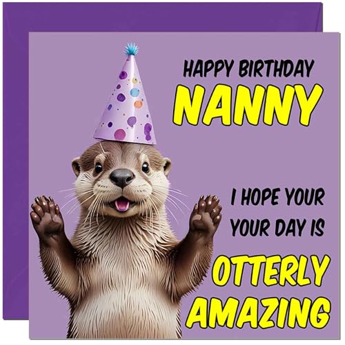 Otter Birthday Card - Otterly Amazing - Funny Otter Birthday Card