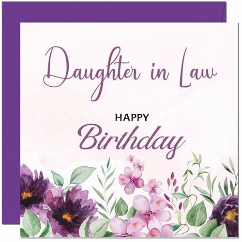 Birthday Card for Men women - Purple Floral