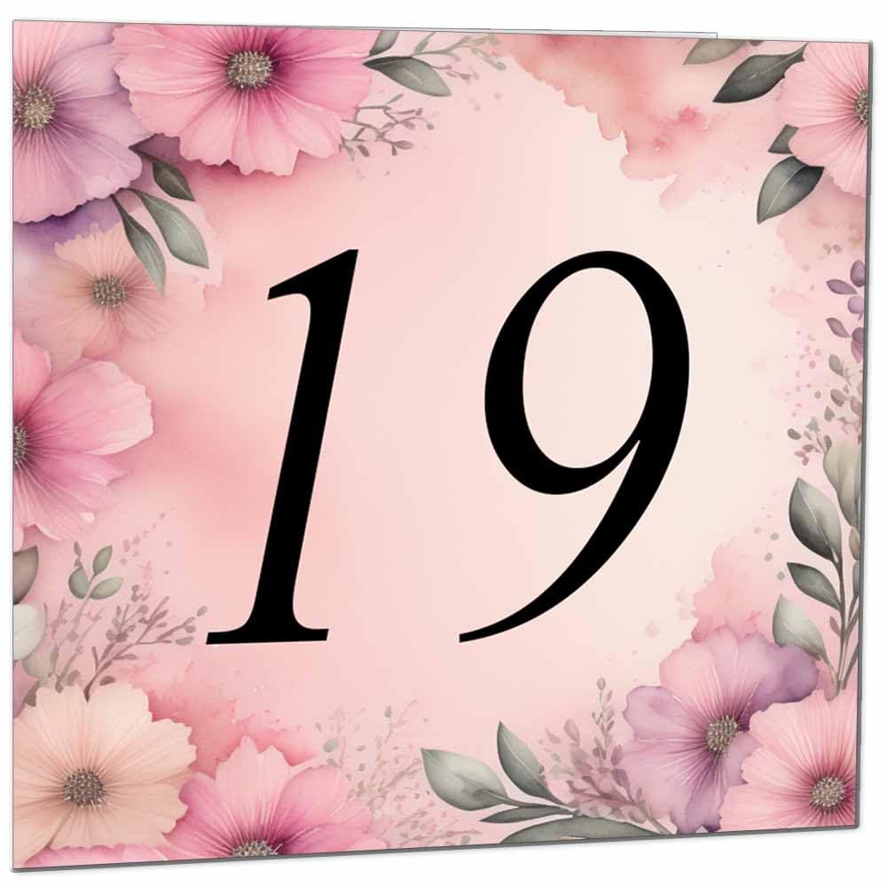 Birthday Card for Women Men - Pink Floral Birthday Cards for 39 year old woman thirty Nine, thirty ninth Ladies Mum Aunt Sister Niece Daughter