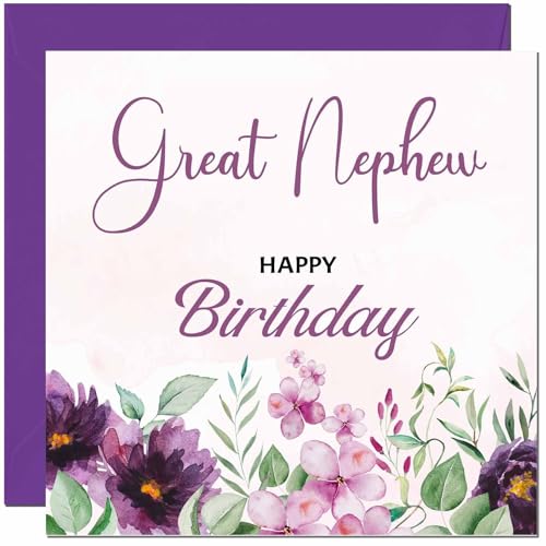 Birthday Card for Men women - Purple Floral