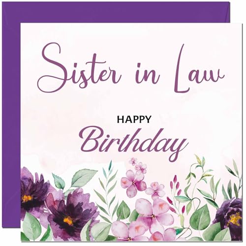Birthday Card for Men women - Purple Floral