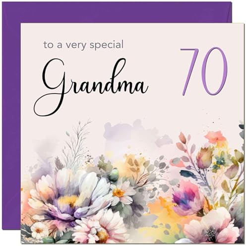 Grandmother Birthday Card - Purple Floral Nanny Grandma