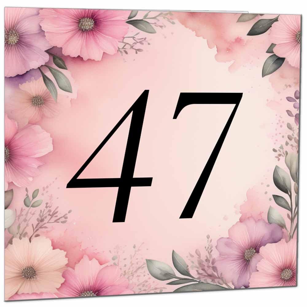 Birthday Card for Women Men - Pink Floral Birthday Cards for 39 year old woman thirty Nine, thirty ninth Ladies Mum Aunt Sister Niece Daughter