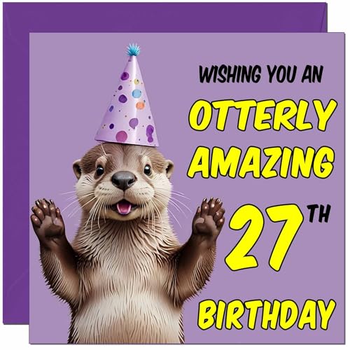 Otter Birthday Card - Otterly Amazing - Funny Otter Birthday Card