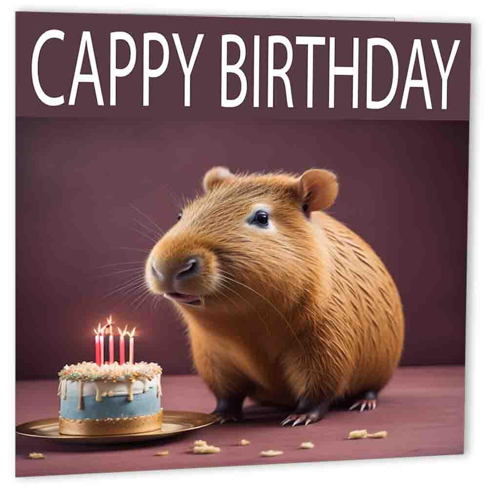 Capybara Birthday Card - Cappy Birthday