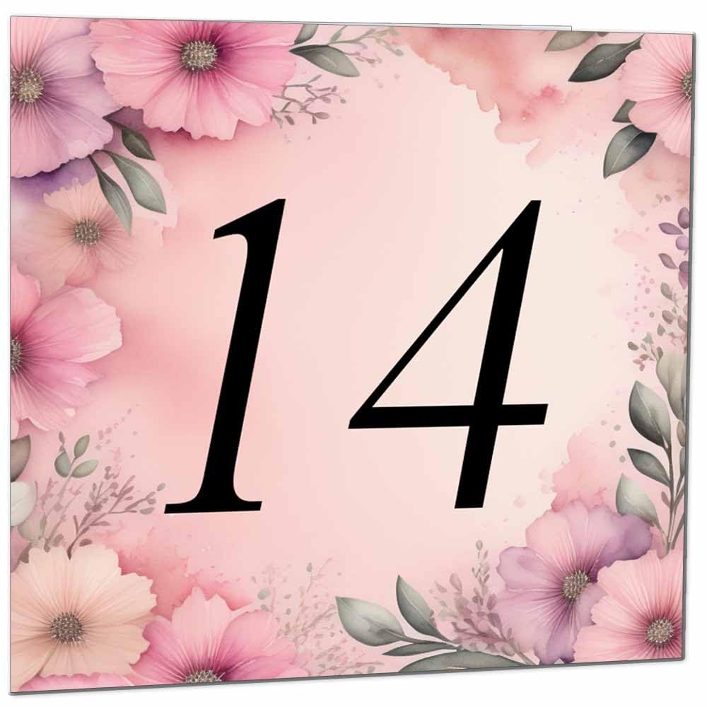 Birthday Card for Women Men - Pink Floral Birthday Cards for 39 year old woman thirty Nine, thirty ninth Ladies Mum Aunt Sister Niece Daughter