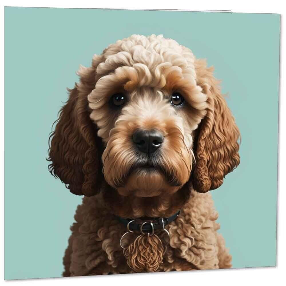 Cockapoo Dog Greeting Card - Dog illustration 145mm x 145mm