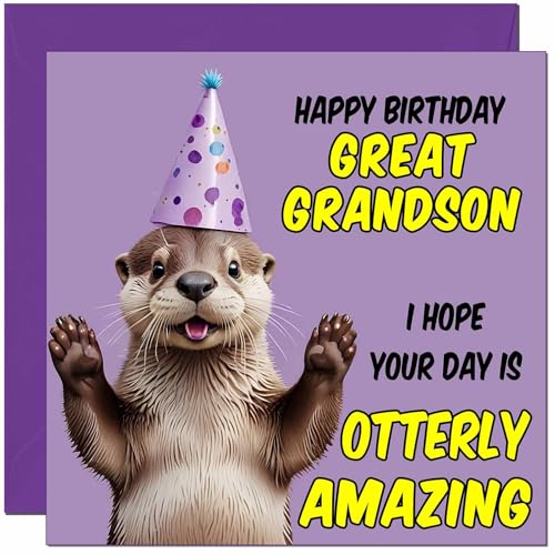 Otter Birthday Card - Otterly Amazing - Funny Otter Birthday Card