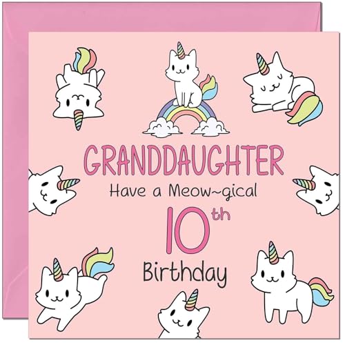 Granddaughter Birthday Card - Funny Cat Cute Granddaughters