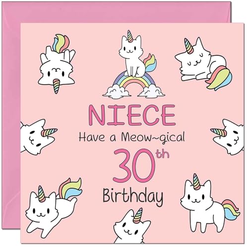 Niece Birthday Card - Funny Cat Cute Niece's