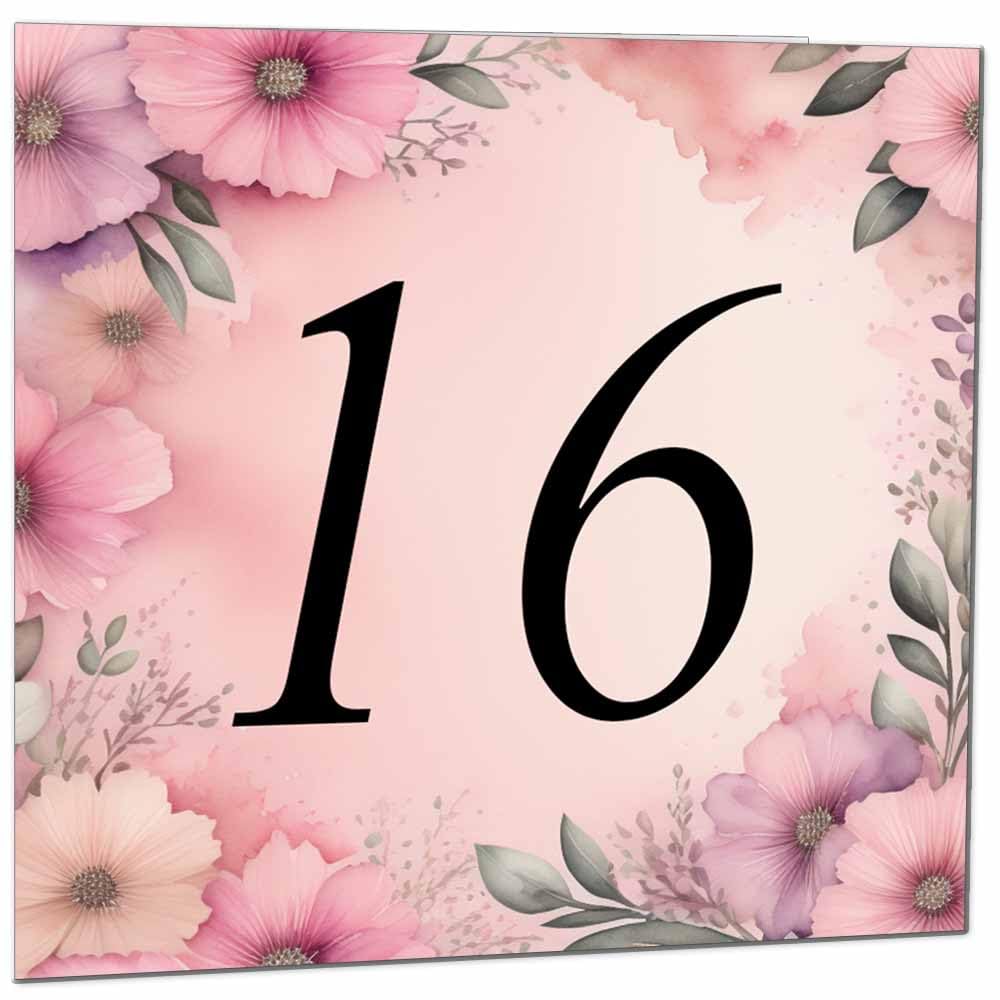 Birthday Card for Women Men - Pink Floral Birthday Cards for 39 year old woman thirty Nine, thirty ninth Ladies Mum Aunt Sister Niece Daughter