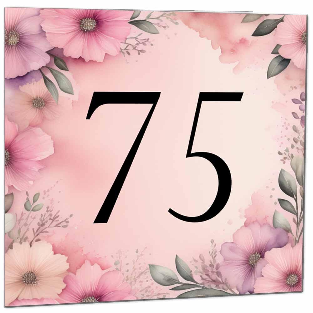 Birthday Card for Women Men - Pink Floral Birthday Cards for 39 year old woman thirty Nine, thirty ninth Ladies Mum Aunt Sister Niece Daughter