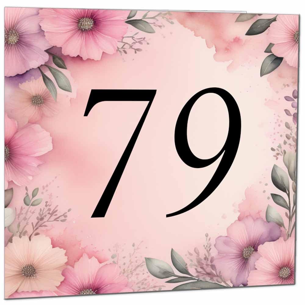 Birthday Card for Women Men - Pink Floral Birthday Cards for 39 year old woman thirty Nine, thirty ninth Ladies Mum Aunt Sister Niece Daughter