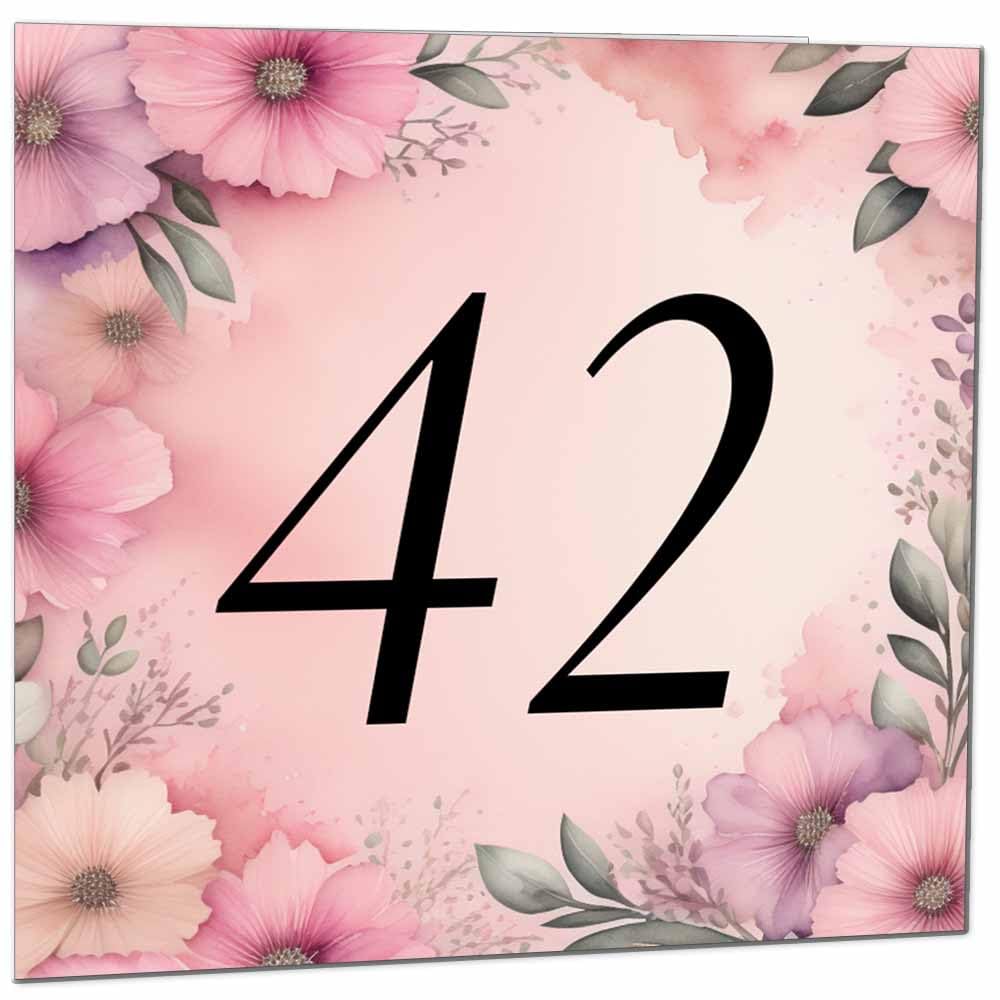 Birthday Card for Women Men - Pink Floral Birthday Cards for 39 year old woman thirty Nine, thirty ninth Ladies Mum Aunt Sister Niece Daughter