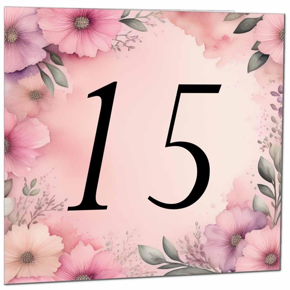 Birthday Card for Women Men - Pink Floral Birthday Cards for 39 year old woman thirty Nine, thirty ninth Ladies Mum Aunt Sister Niece Daughter
