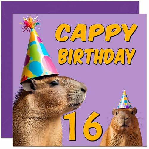 Capybara Birthday Card - Cappy Birthday - 145 x 145mm