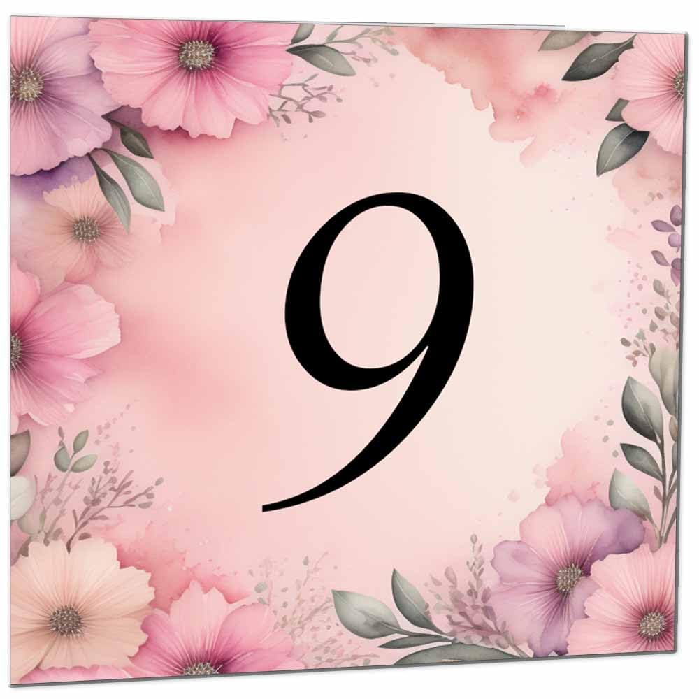 Birthday Card for Women Men - Pink Floral Birthday Cards for 39 year old woman thirty Nine, thirty ninth Ladies Mum Aunt Sister Niece Daughter