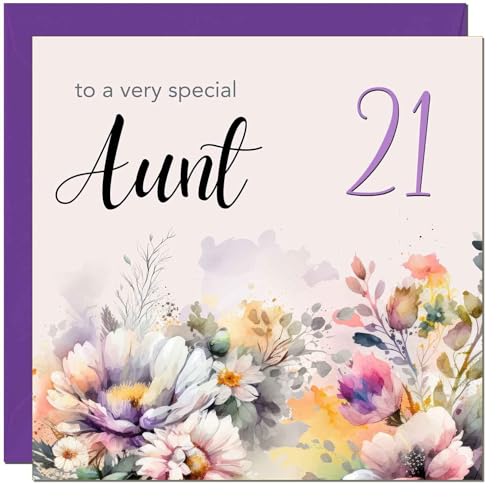 Aunt Birthday Card - Purple Floral Aunty Aunties