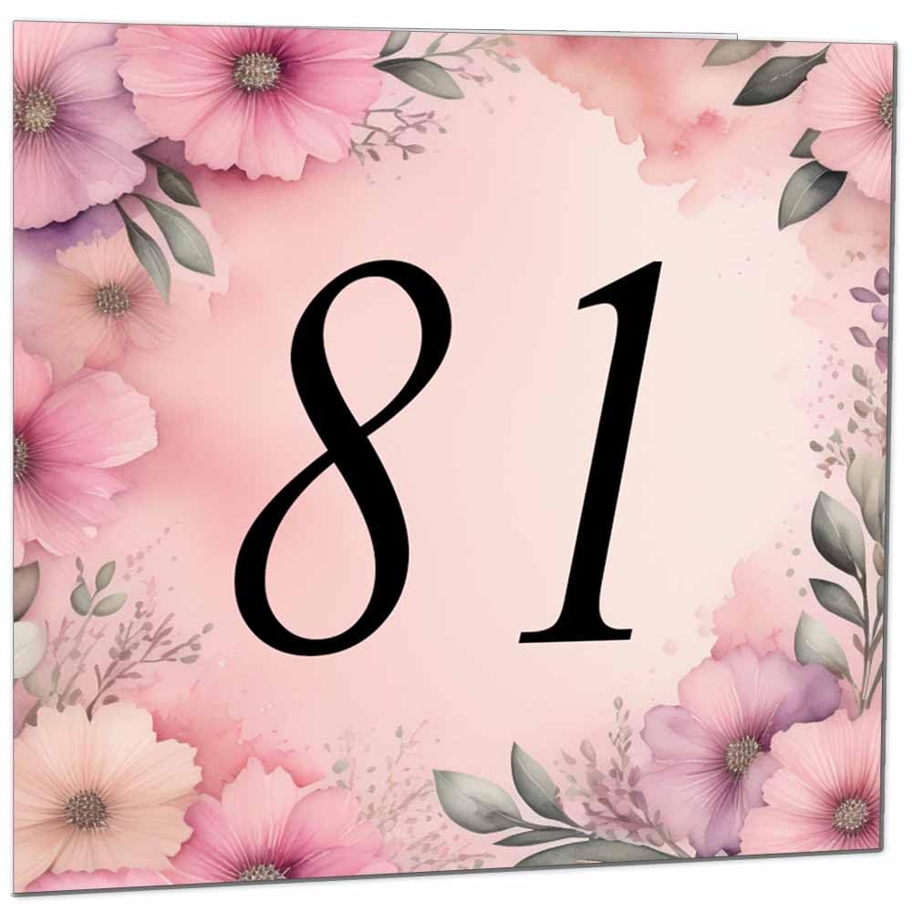 Birthday Card for Women Men - Pink Floral Birthday Cards for 39 year old woman thirty Nine, thirty ninth Ladies Mum Aunt Sister Niece Daughter
